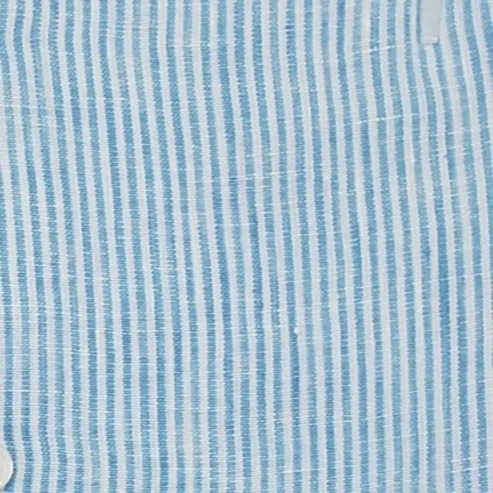 UNTUCKit Sherry Linen LS Shirt Womens Size 4 Light Turquoise Blue & White Stripe - Picture 13 of 15